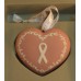Wedgwood Pink White Jasperware Breast Cancer Heart Christmas Ornament 
